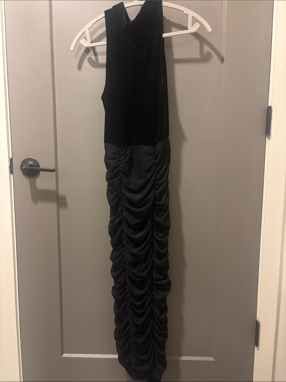 Zara Black Ruched Maxi Dress